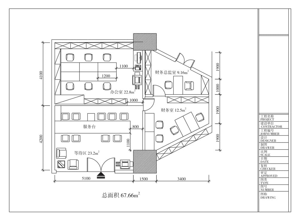 辦公空間的平面分配布局圖